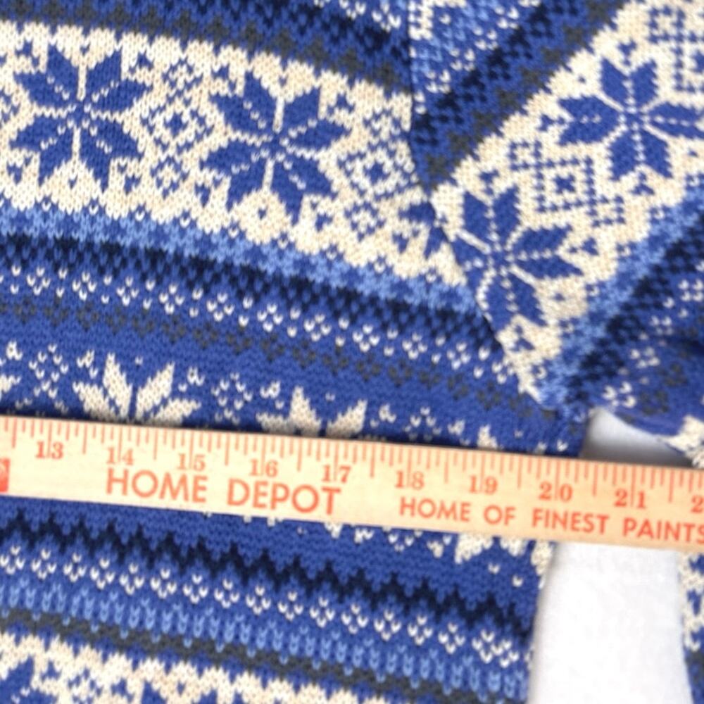 Nomadic Traders Sweater Womens Medium Blue Fair Isle 1/4 Zip - Picture 3 of 8